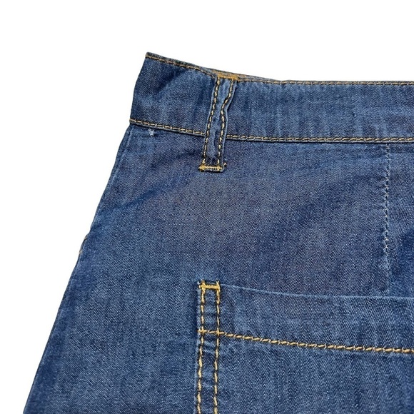 ABS ALLEN SCHWARTZ *NWT* 100% COTTON A-LINE DENIM BUTTON DOWN SKIRT SIZE 29 - Picture 3 of 16